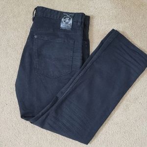 BUFFALO DAVID BITTON Mens Straight Leg Six-x Stretch Jeans Dark Black Wash Men’s